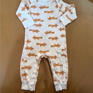 Hanna Andersson Orange Fox Print Kids Footie
